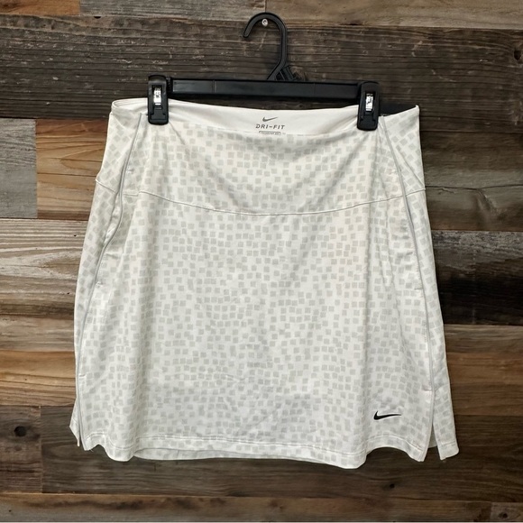 Nike Golf Womens Dri-FIT UV 17" Grid Print Skort Skirt White Size Large NWT - Picture 4 of 10